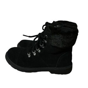 UGG Azell Hiker Outdoor Lace-up Boots Black Suede Men Size 6 Women 7.5 EU 38